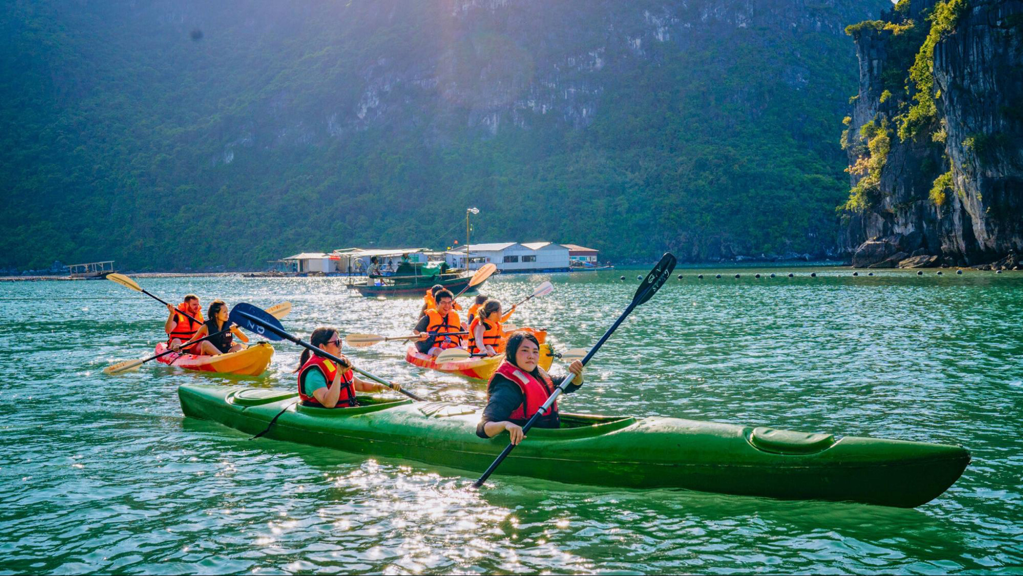 Cap La features both stunning rock formations and local village, perfect for kayaking